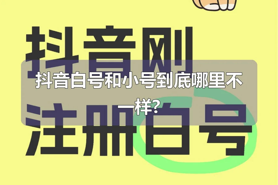 抖音白号和小号到底哪里不一样?